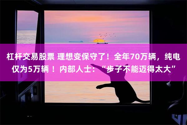 杠杆交易股票 理想变保守了！全年70万辆，纯电仅为5万辆 ！内部人士：“步子不能迈得太大”