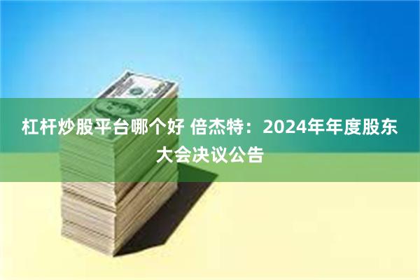 杠杆炒股平台哪个好 倍杰特：2024年年度股东大会决议公告