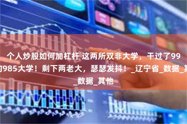个人炒股如何加杠杆 这两所双非大学，干过了99%的985大学！剩下两老大，瑟瑟发抖！_辽宁省_数据_其他