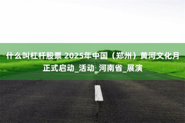 什么叫杠杆股票 2025年中国（郑州）黄河文化月正式启动_活动_河南省_展演