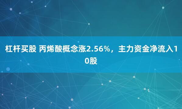 杠杆买股 丙烯酸概念涨2.56%，主力资金净流入10股