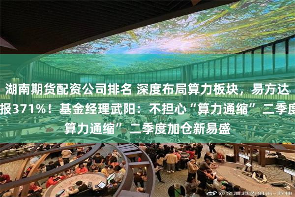 湖南期货配资公司排名 深度布局算力板块，易方达瑞享I十年回报371%！基金经理武阳：不担心“算力通缩” 二季度加仓新易盛